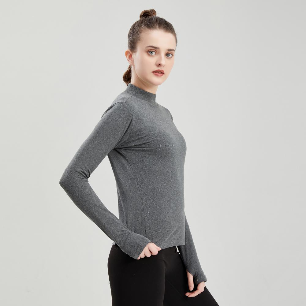 307# Women long-sleeved fitness tops T-shirts long sleeves round neck