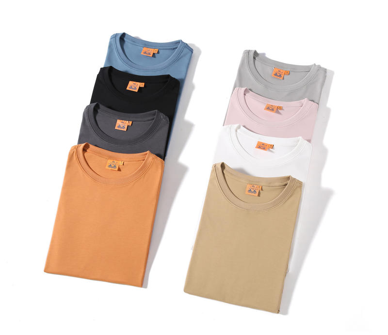 712355#Xianhu Cotton 50s Double-sided Mercerized Antibacterial Round Neck T-shirt Short Sleeve Round Neck