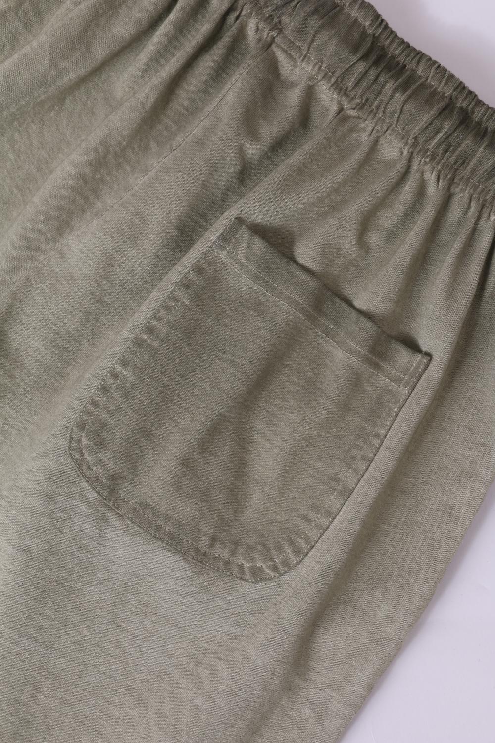 300G dirty dyed white retro drawstring couple casual shorts pants