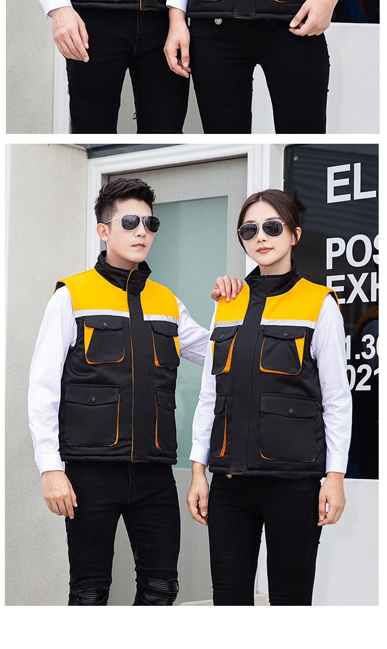 200g silk cotton lining thick warm color matching cotton vest universal style H06-GYJ9902