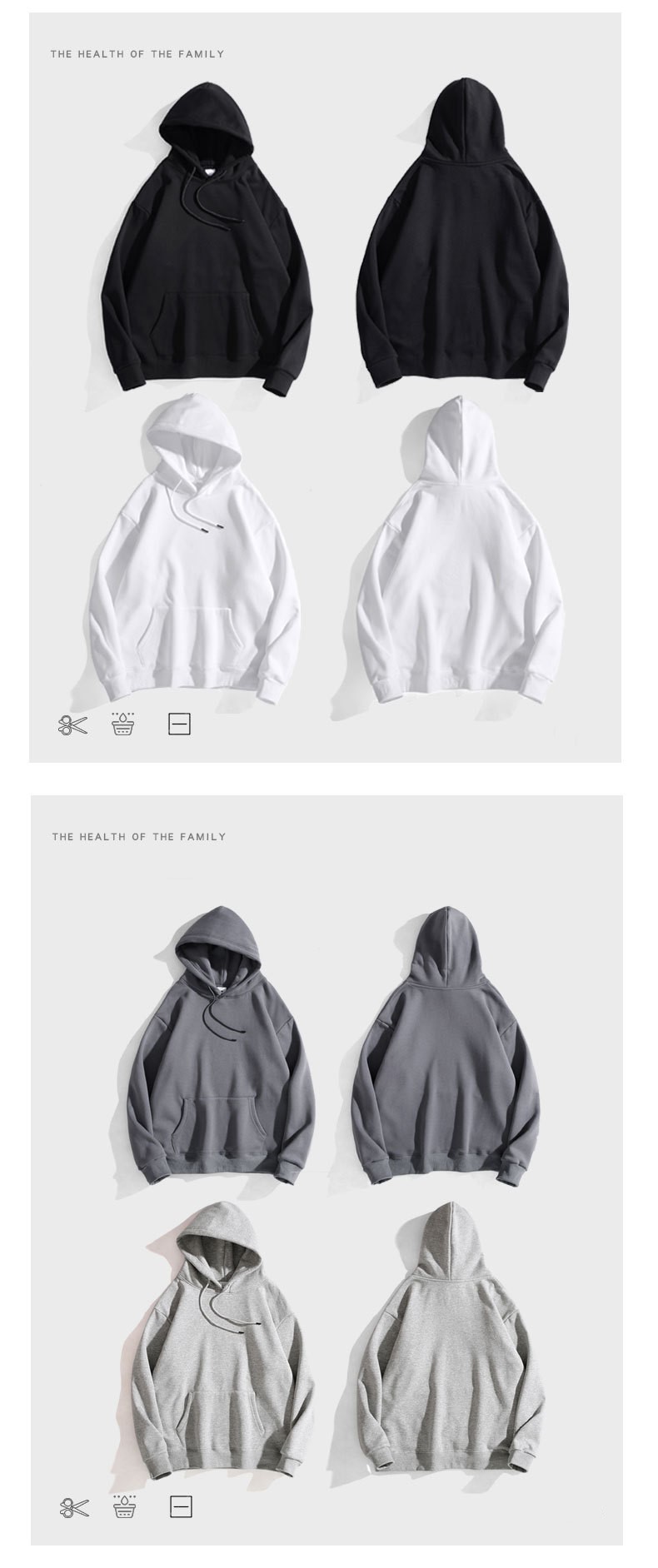 360g cotton drop shoulder hooded fleece sweatshirt BC2-2077