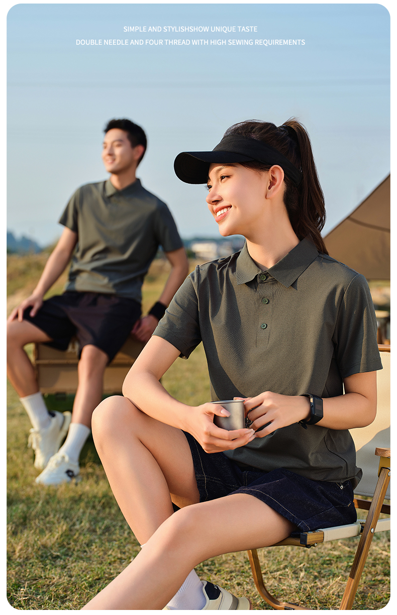 140g quick-drying 100 jacquard business lapel short-sleeved POLO shirt GJ39-6602