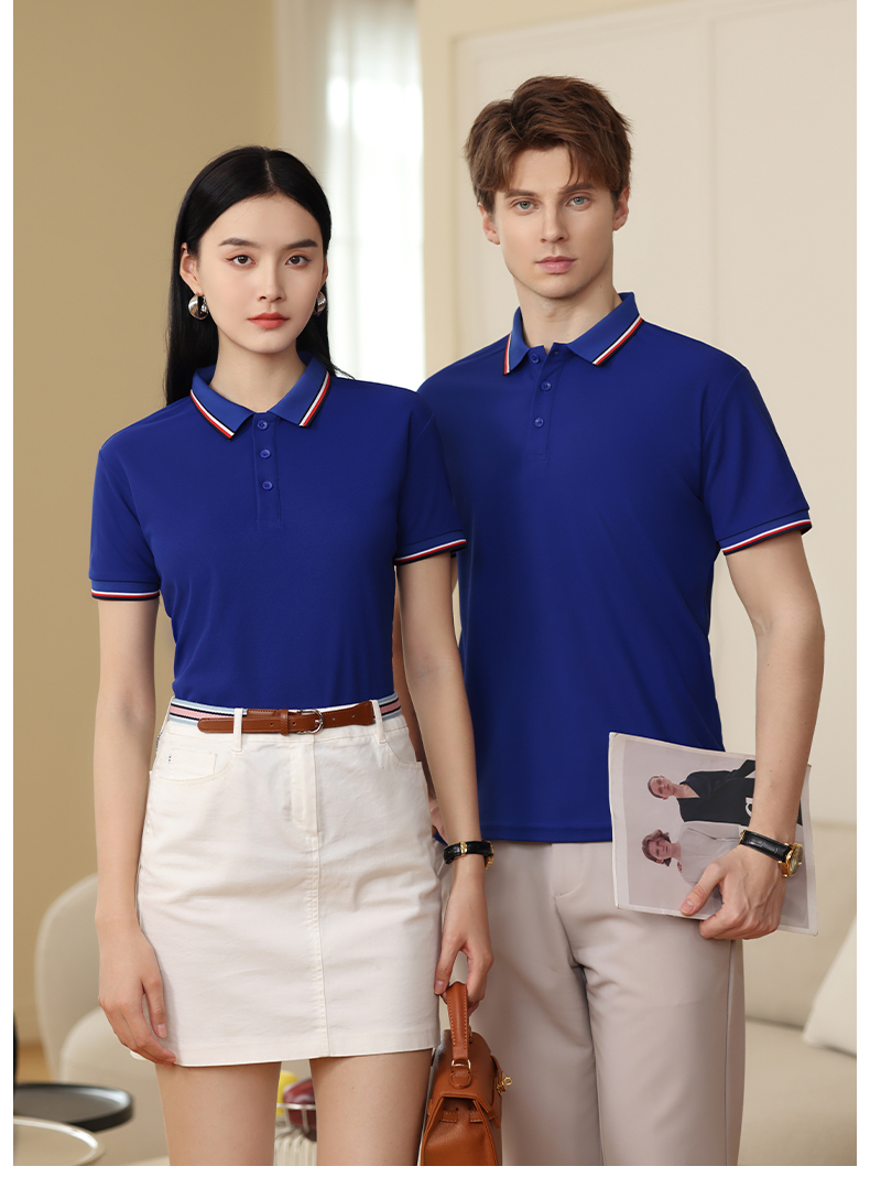 230G Imitation Cotton Color Lapel Short Sleeve POLO Shirt W01-6609