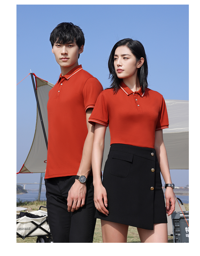 Ice-feeling pique lapel short-sleeved POLO shirt H04-2608