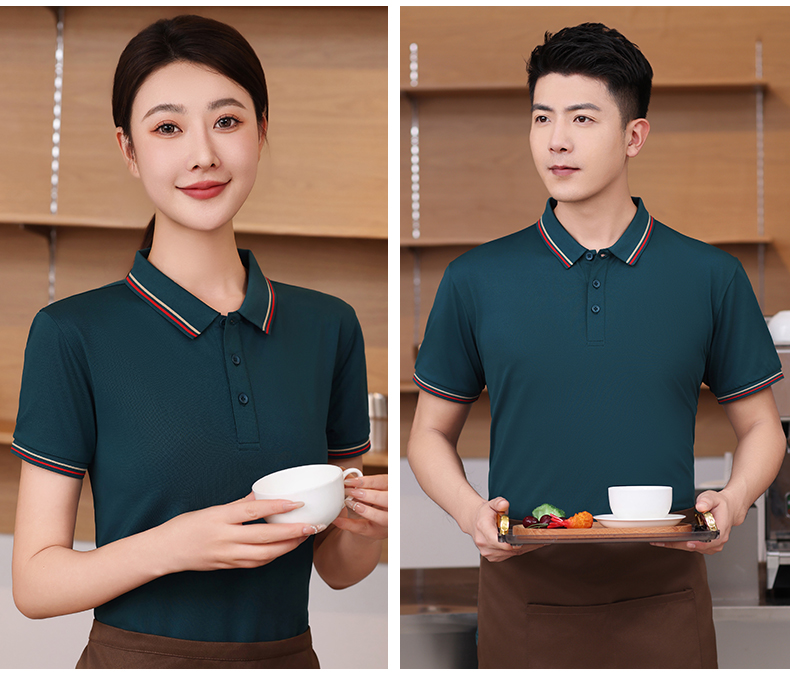 210g moisture absorbing quick-drying antibacterial ice ion fine bead short-sleeved lapel polo shirt L04-P142