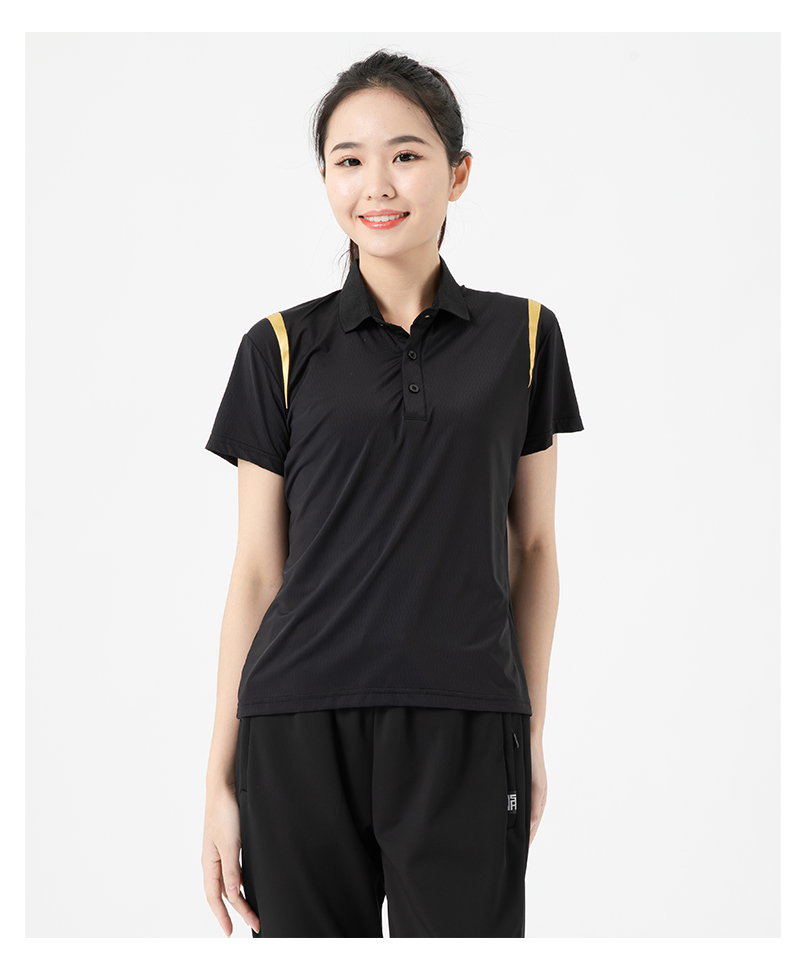 Breathable ice silk elastic lapel short-sleeved POLO shirt KF2-9206 for women