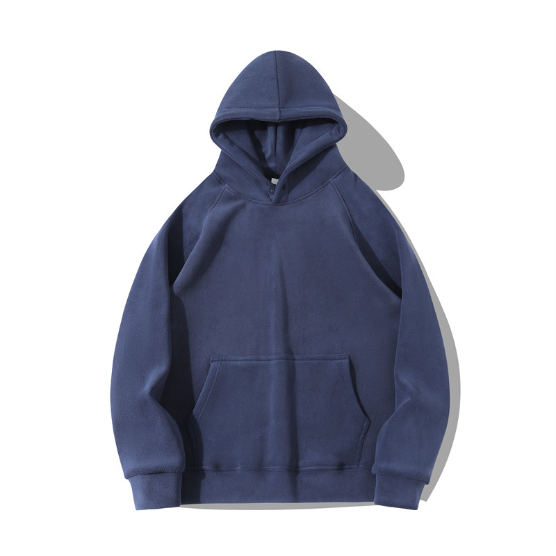 600g heavyweight warm double-sided fleece button hooded sweatshirt G21-U-XD068