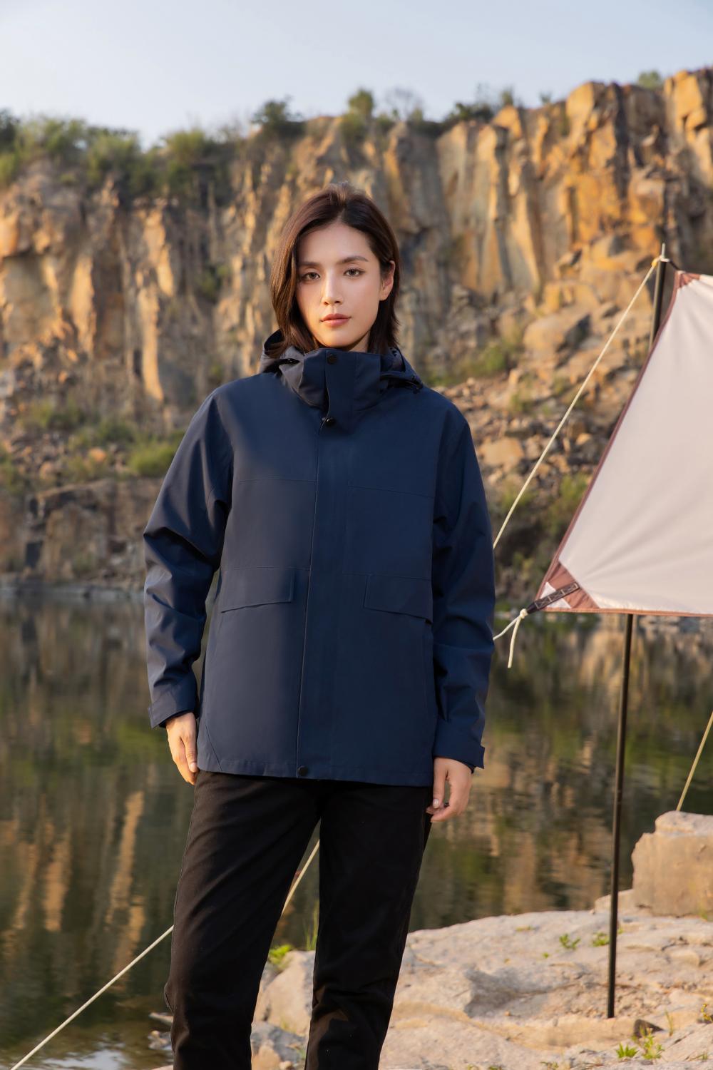 1866#3-in-1/small Oxford anti-hanging and anti-wrinkle soft liner/three-proof jacket//YKK zipper