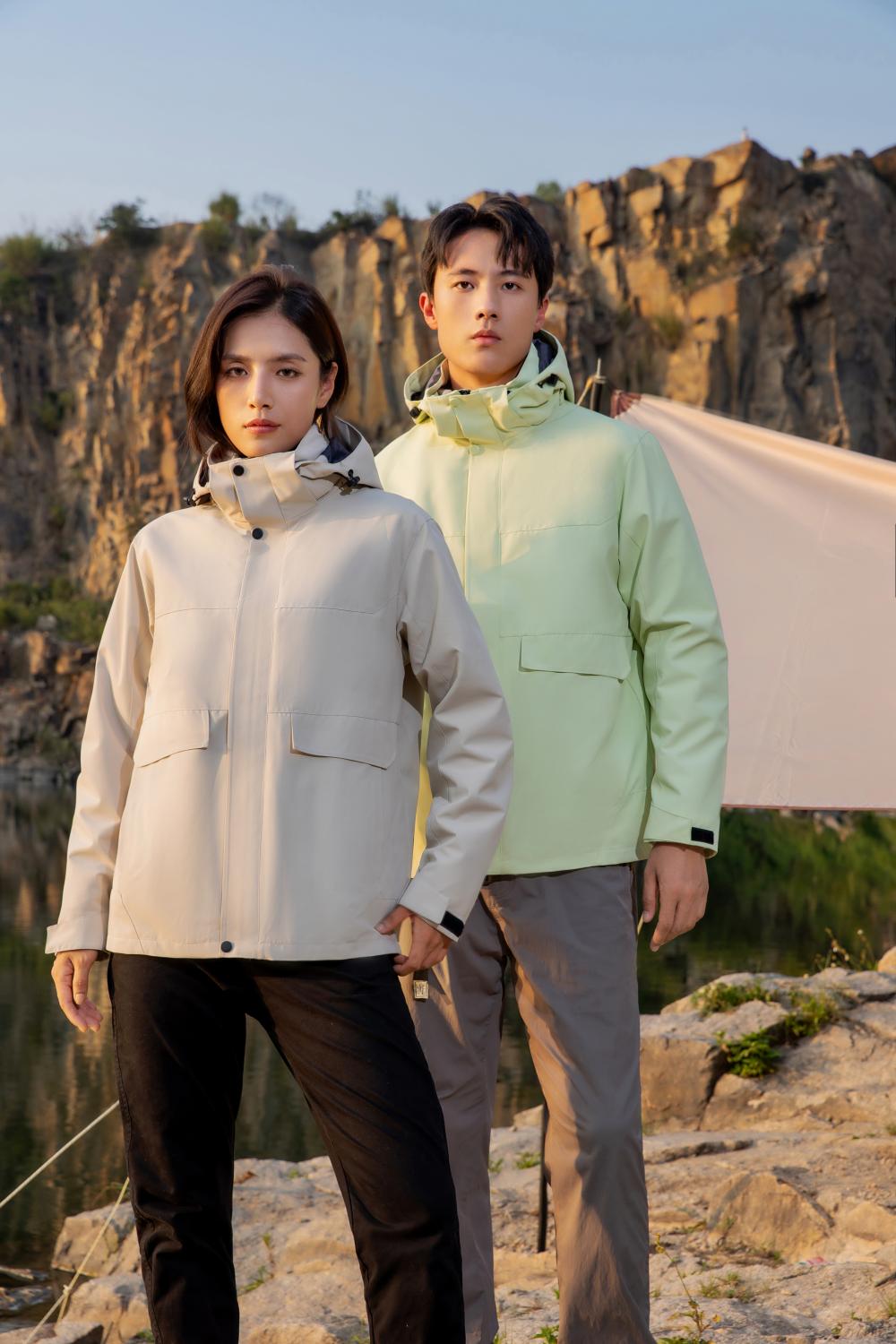 1866#3-in-1/small Oxford anti-hanging and anti-wrinkle soft liner/three-proof jacket//YKK zipper