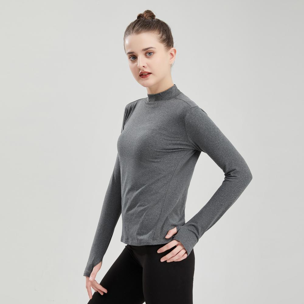 307# Women long-sleeved fitness tops T-shirts long sleeves round neck