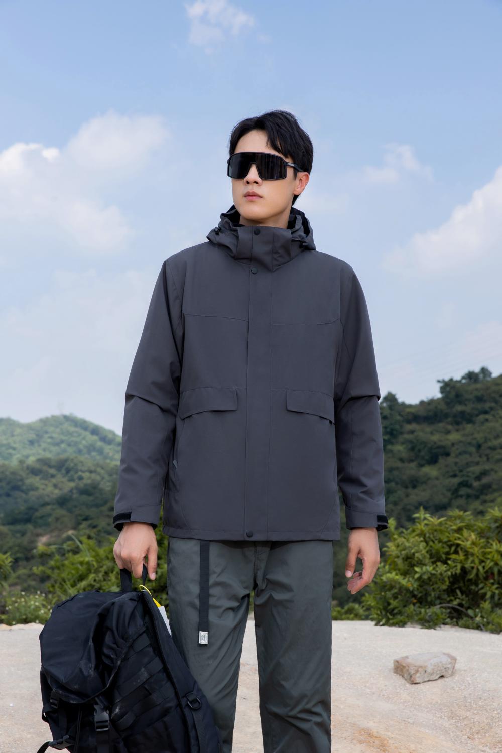 1866#3-in-1/small Oxford anti-hanging and anti-wrinkle soft liner/three-proof jacket//YKK zipper