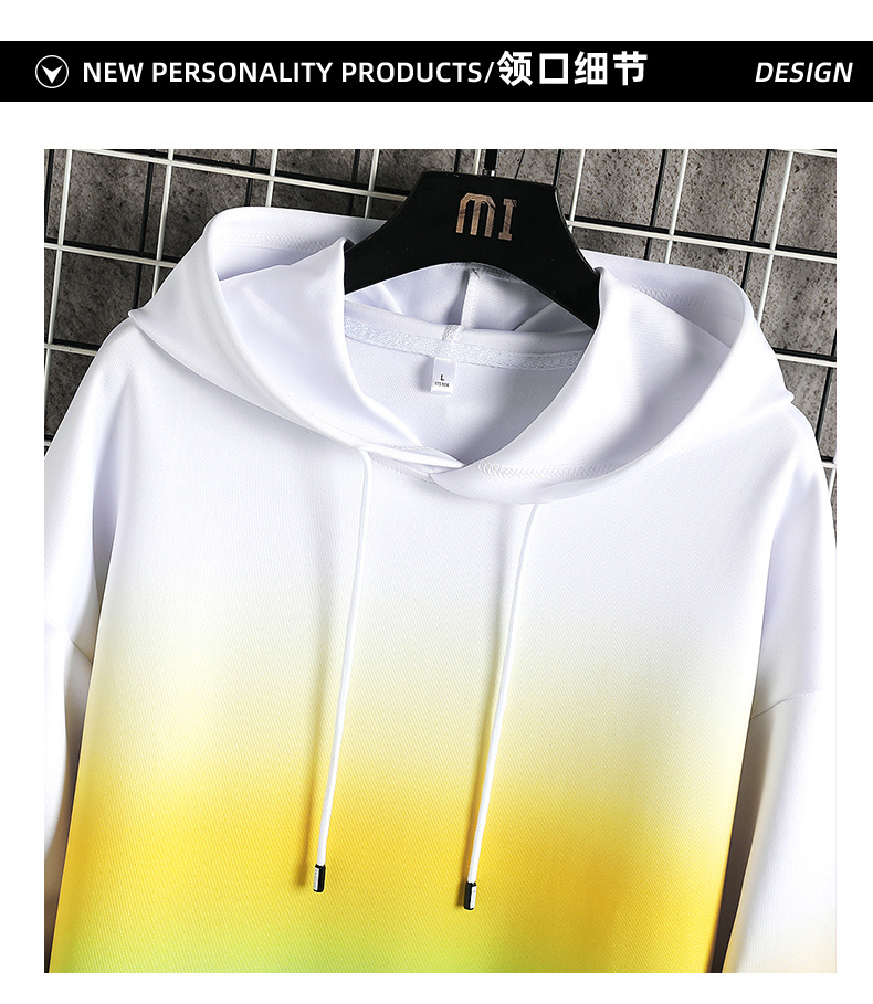 Gradient tie-dye hooded sweatshirt couple pullover sweatshirt A2-GF-W02