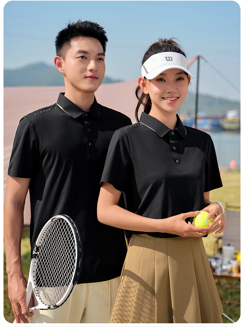 140g quick-drying 100 jacquard lapel short-sleeved POLO shirt GJ39-6601