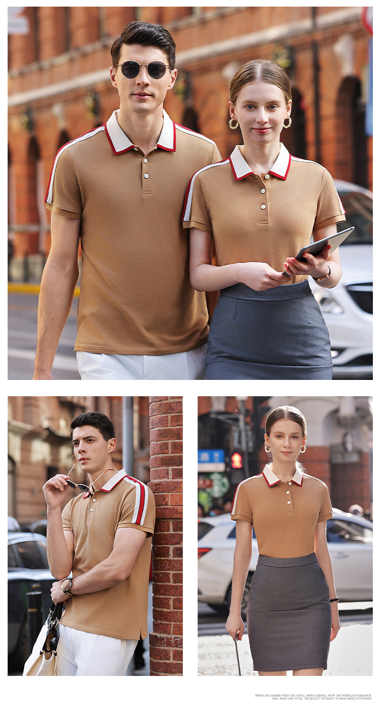 220G pure cotton double mercerized lapel short-sleeved POLO shirt 72-M9