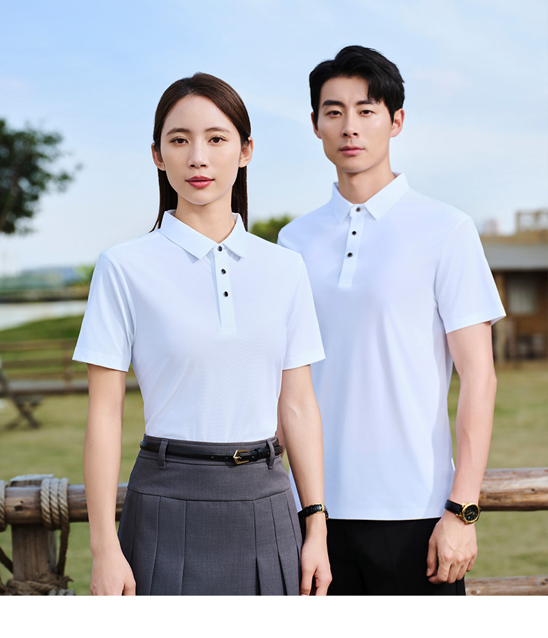 Nylon solid color lapel short-sleeved POLO shirt H09-D96601