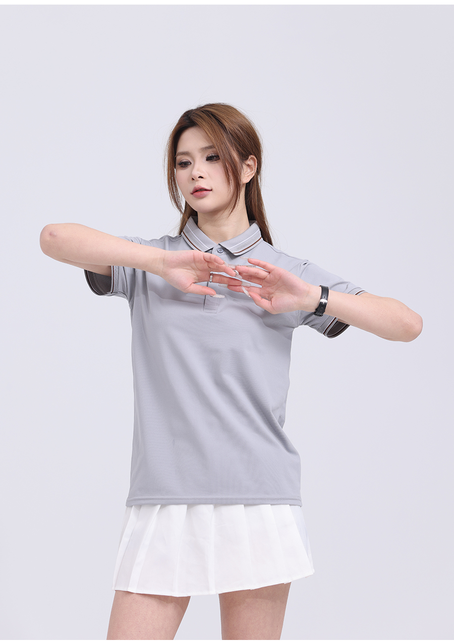 190g fresh color matching simple silhouette short-sleeved lapel polo shirt W02-K5680