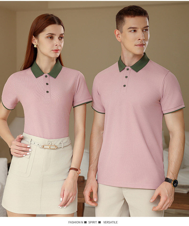 190g contrast color stitching short-sleeved POLO shirt YZ03-KW205