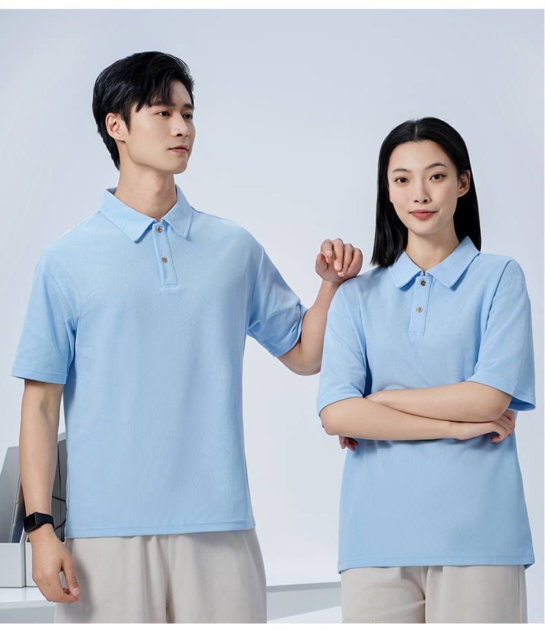 240g 40s double yarn solid color pique POLO shirt GJ20-32555