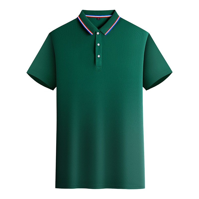 190g classic double-sided color lapel short-sleeved polo shirt W01-655