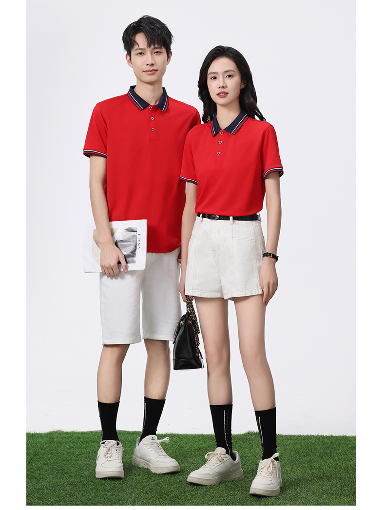 Colored Lapel Short Sleeve POLO Shirt SNS-6633