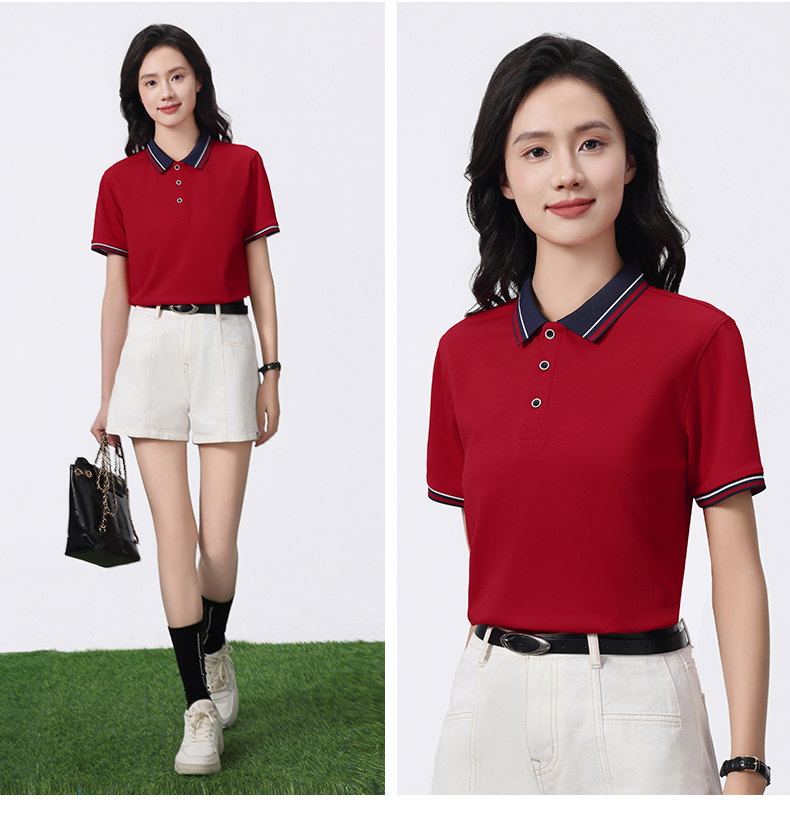 Colored Lapel Short Sleeve POLO Shirt SNS-6633