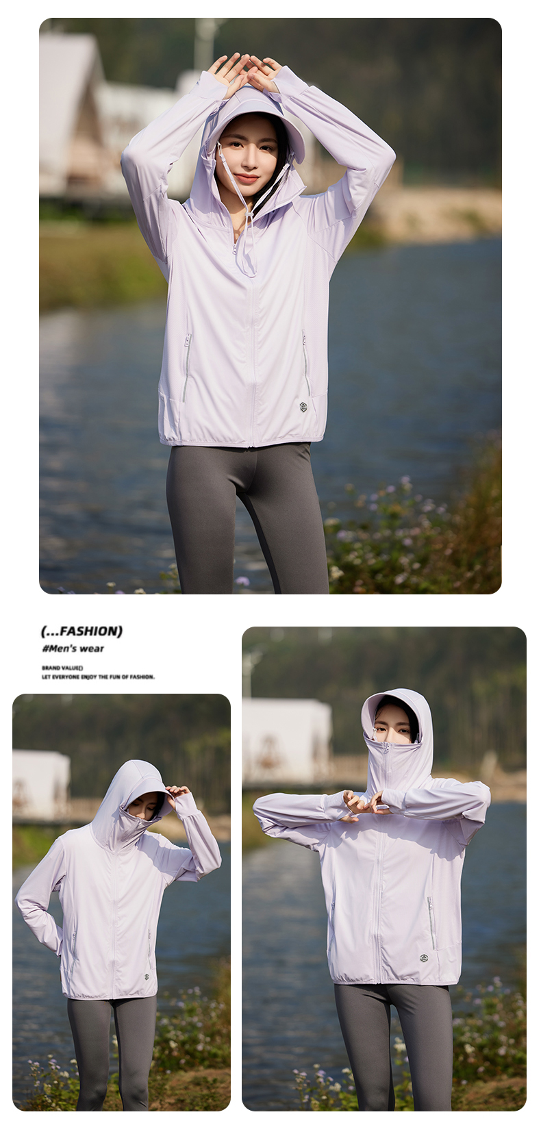 Lightweight and breathable technology couple ice silk sun protection clothing female model KN-2366