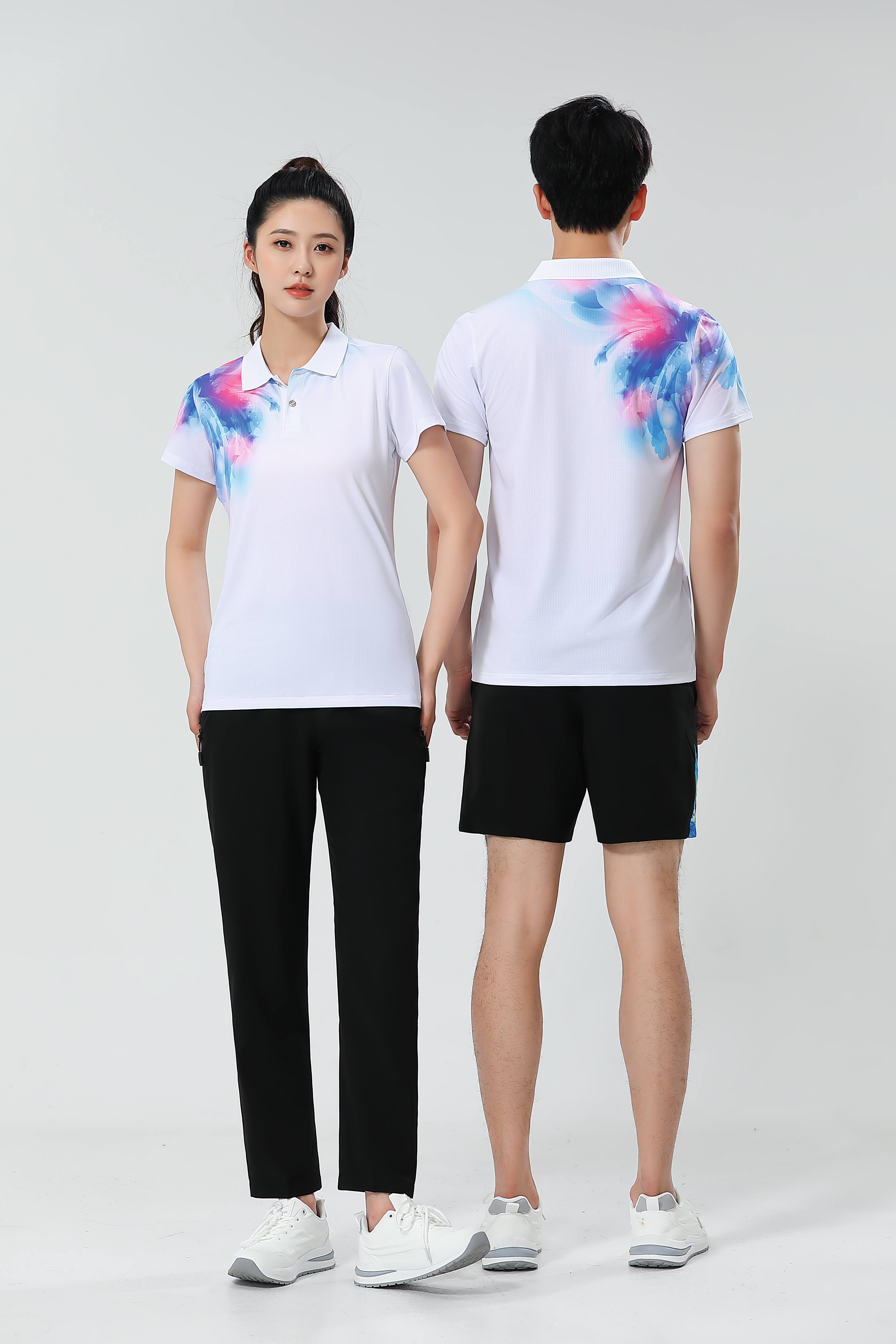 Moisture wicking gradient tie-dye round neck short sleeves 110-1851