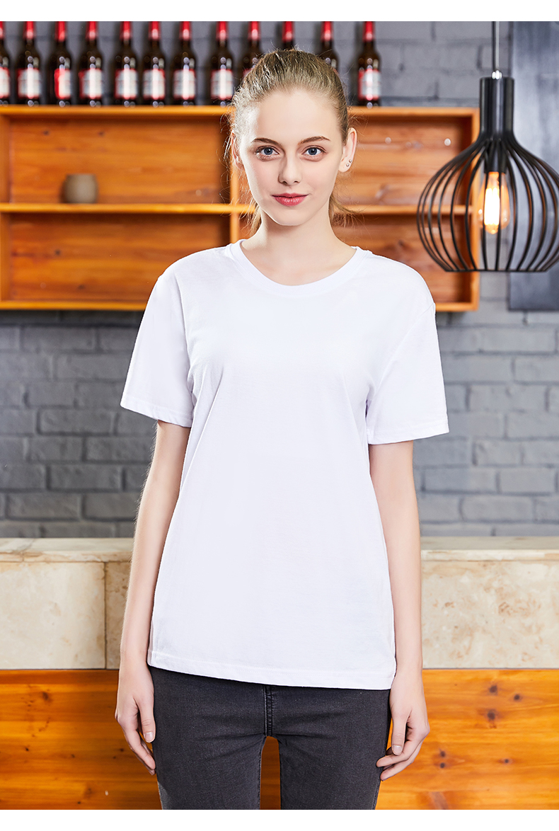 180g warp-spun silver label combed cotton round neck T-shirt L01-236