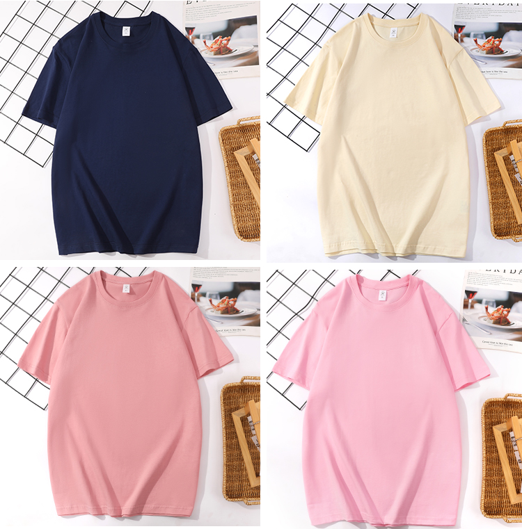 210g fashion cotton short-sleeved T-shirt GJ66-8822 short-sleeved 210g double yarn