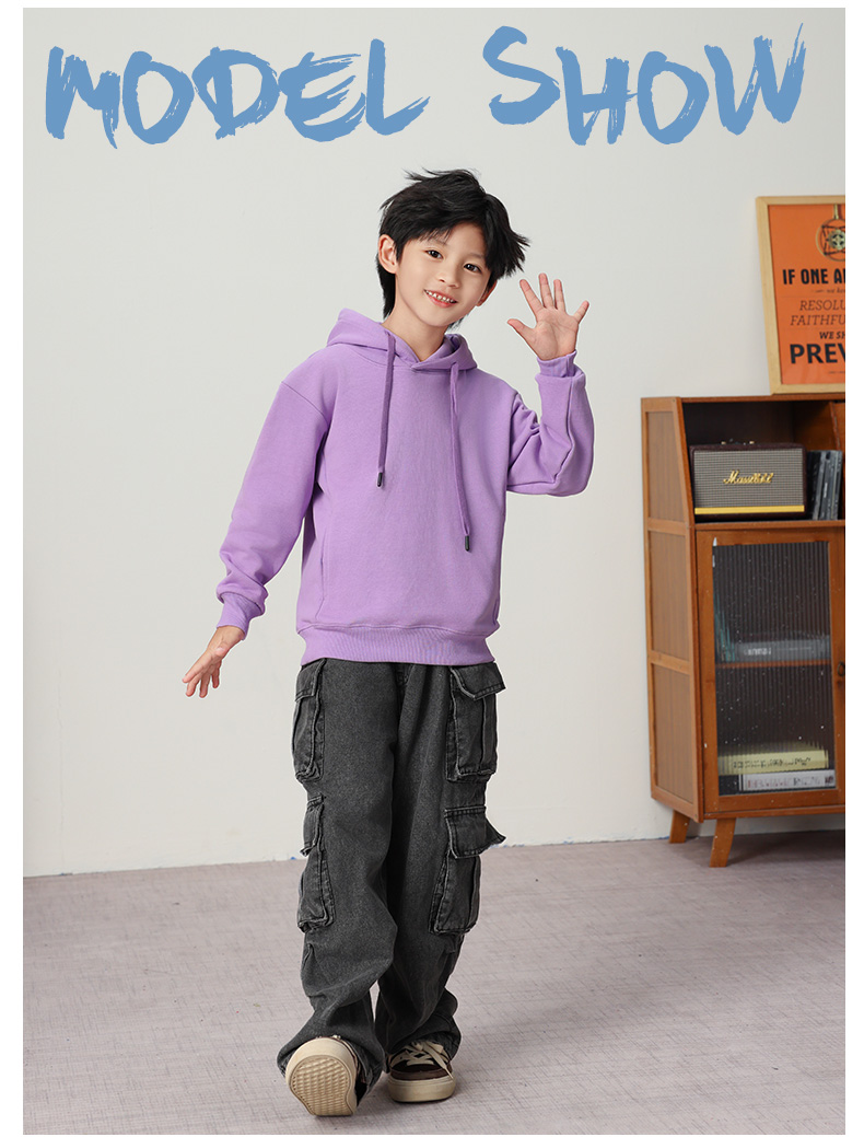 400g high quality macaron solid color hoodie sweatshirt children YZ03-9966