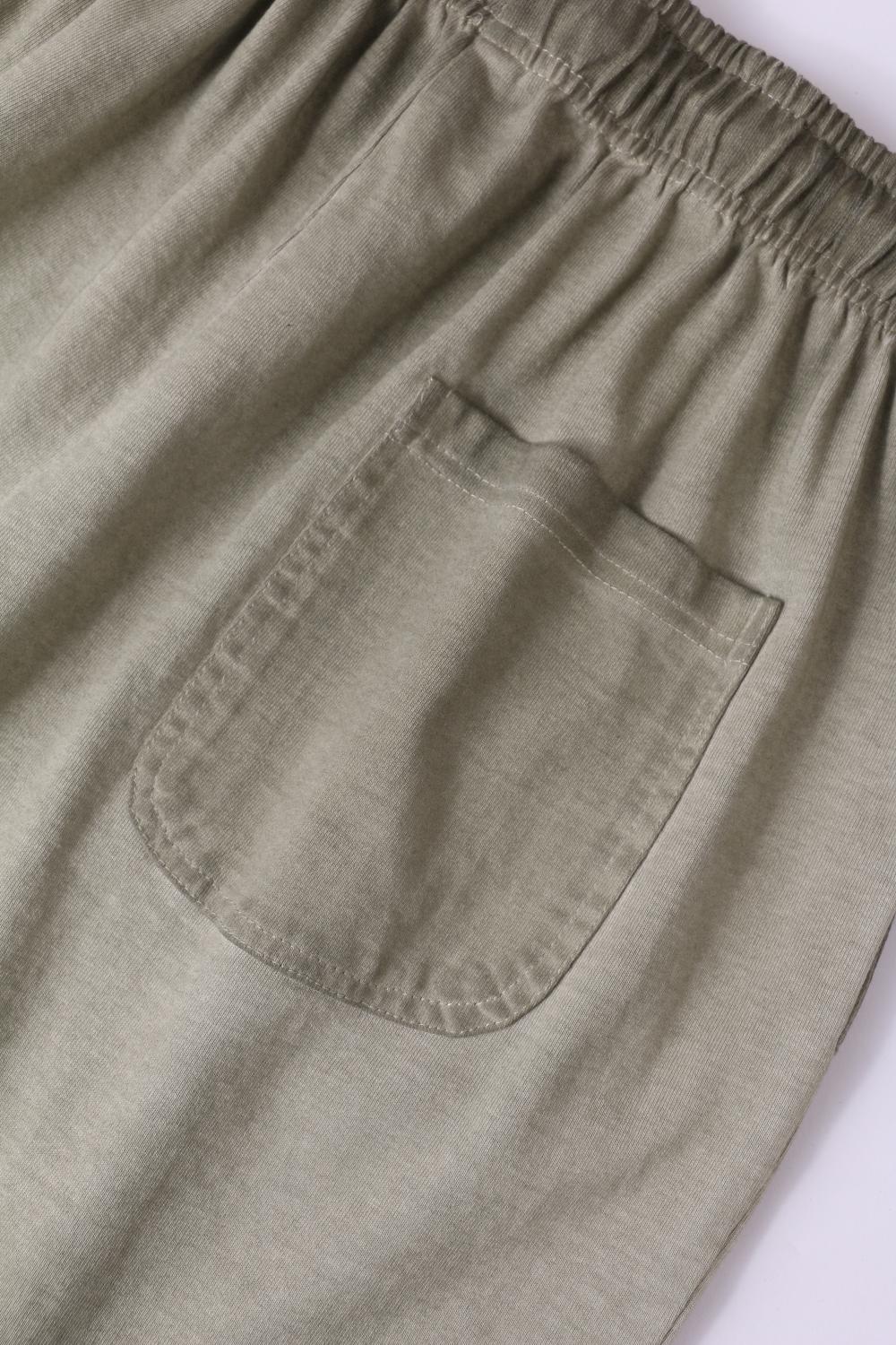 300G dirty dyed white retro drawstring couple casual shorts pants