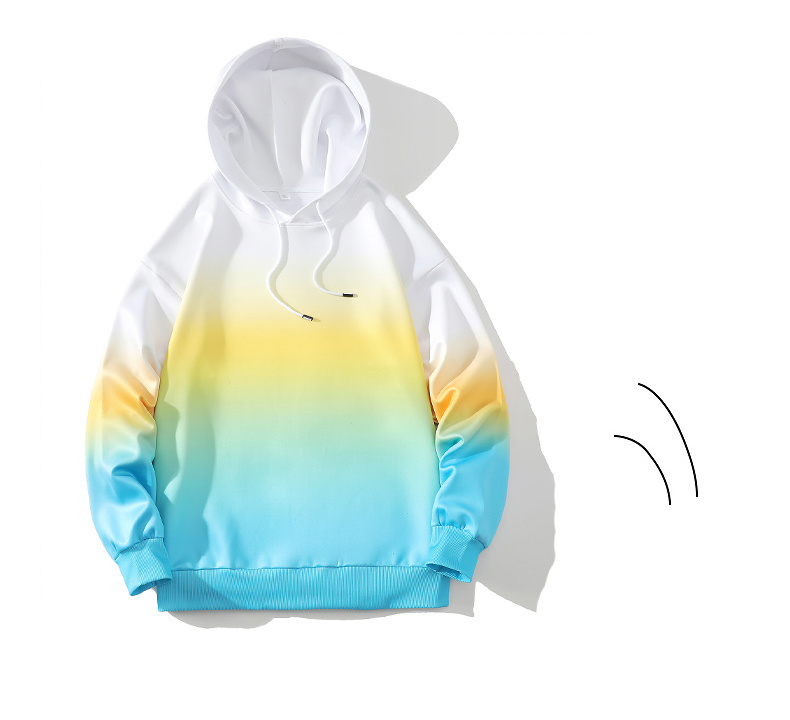 Gradient tie-dye hooded sweatshirt couple pullover sweatshirt A2-GF-W02