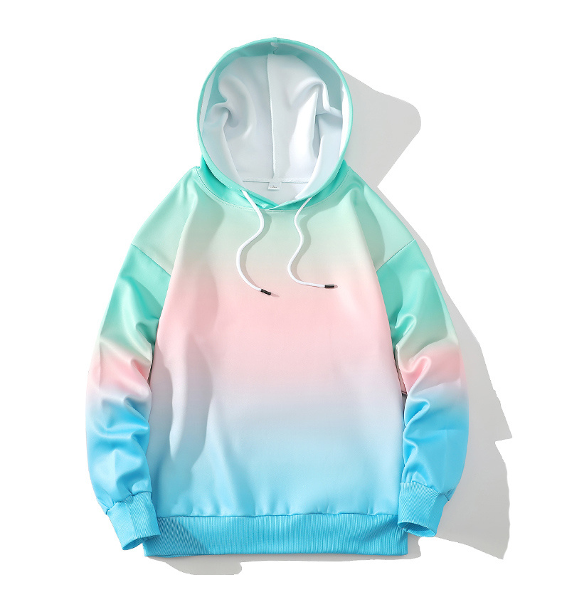 Gradient tie-dye hooded sweatshirt couple pullover sweatshirt A2-GF-W02