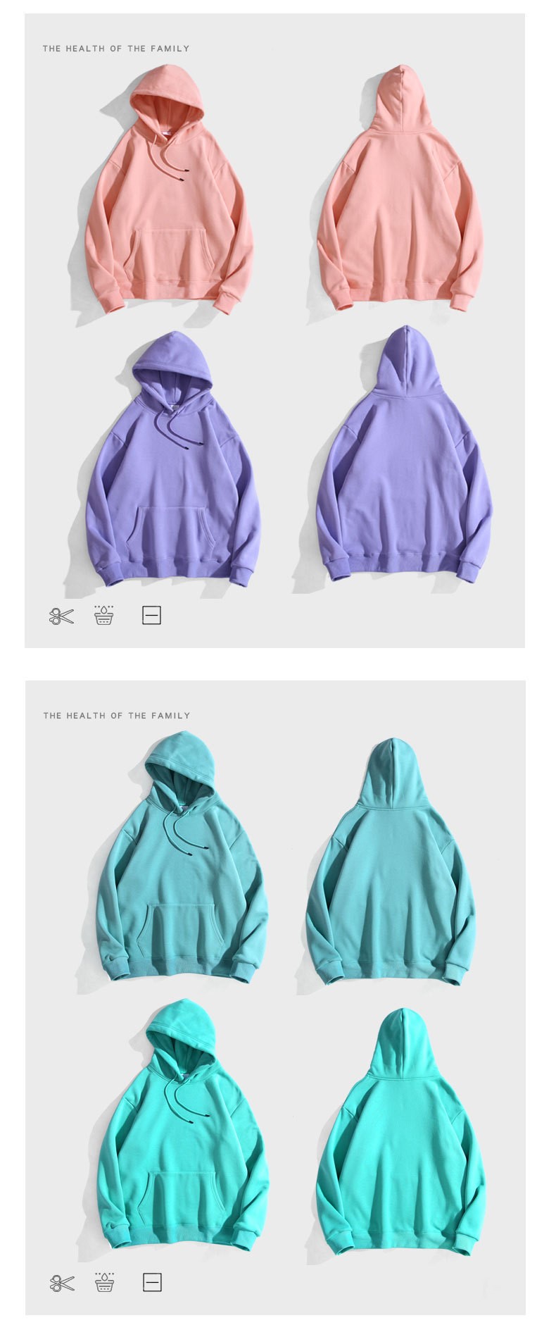 360g cotton drop shoulder hooded fleece sweatshirt BC2-2077