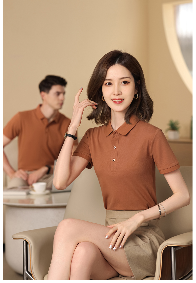 210G Xinjiang long-staple cotton solid color lapel short-sleeved POLO shirt GJ15-8500