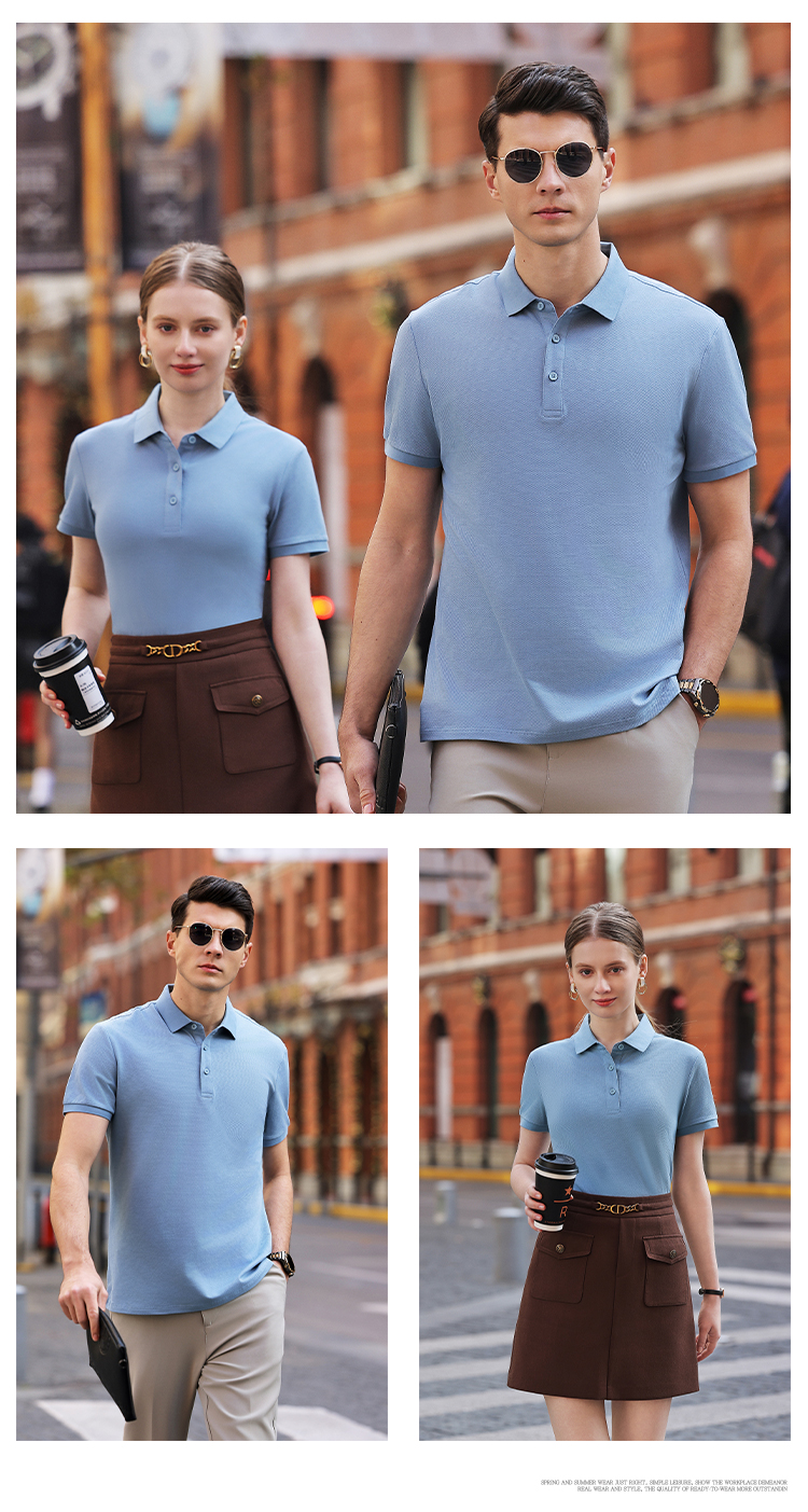 175G solid color slightly elastic lapel short-sleeved POLO shirt 72-M2