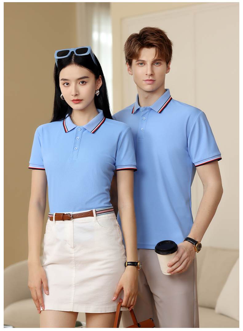 230G Imitation Cotton Color Lapel Short Sleeve POLO Shirt W01-6609