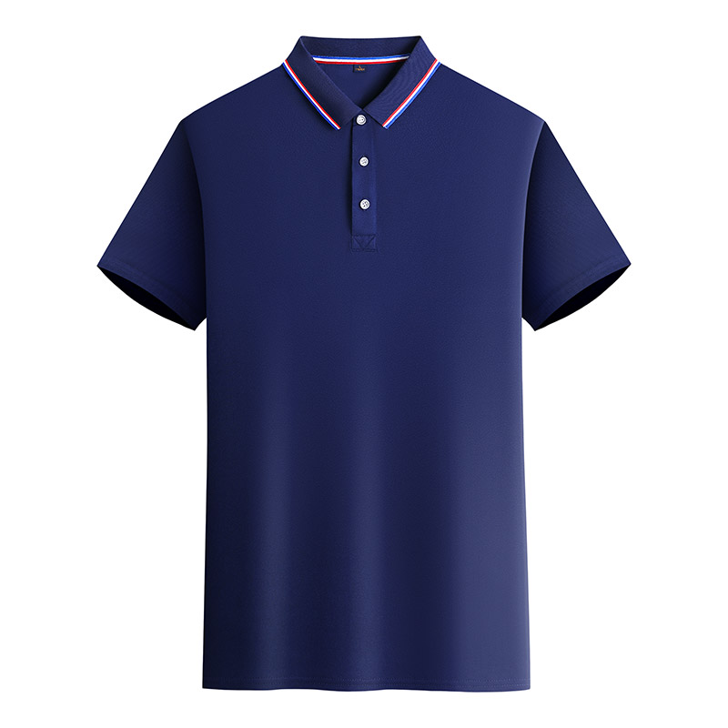 190g classic double-sided color lapel short-sleeved polo shirt W01-655