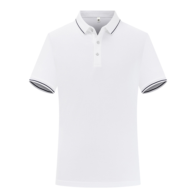 210g double-sided hexagonal striped collar short-sleeved lapel polo shirt GJ10-2308