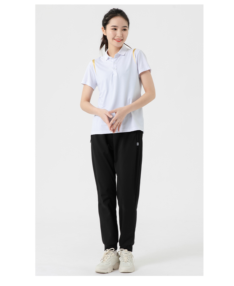 Breathable ice silk elastic lapel short-sleeved POLO shirt KF2-9206 for women