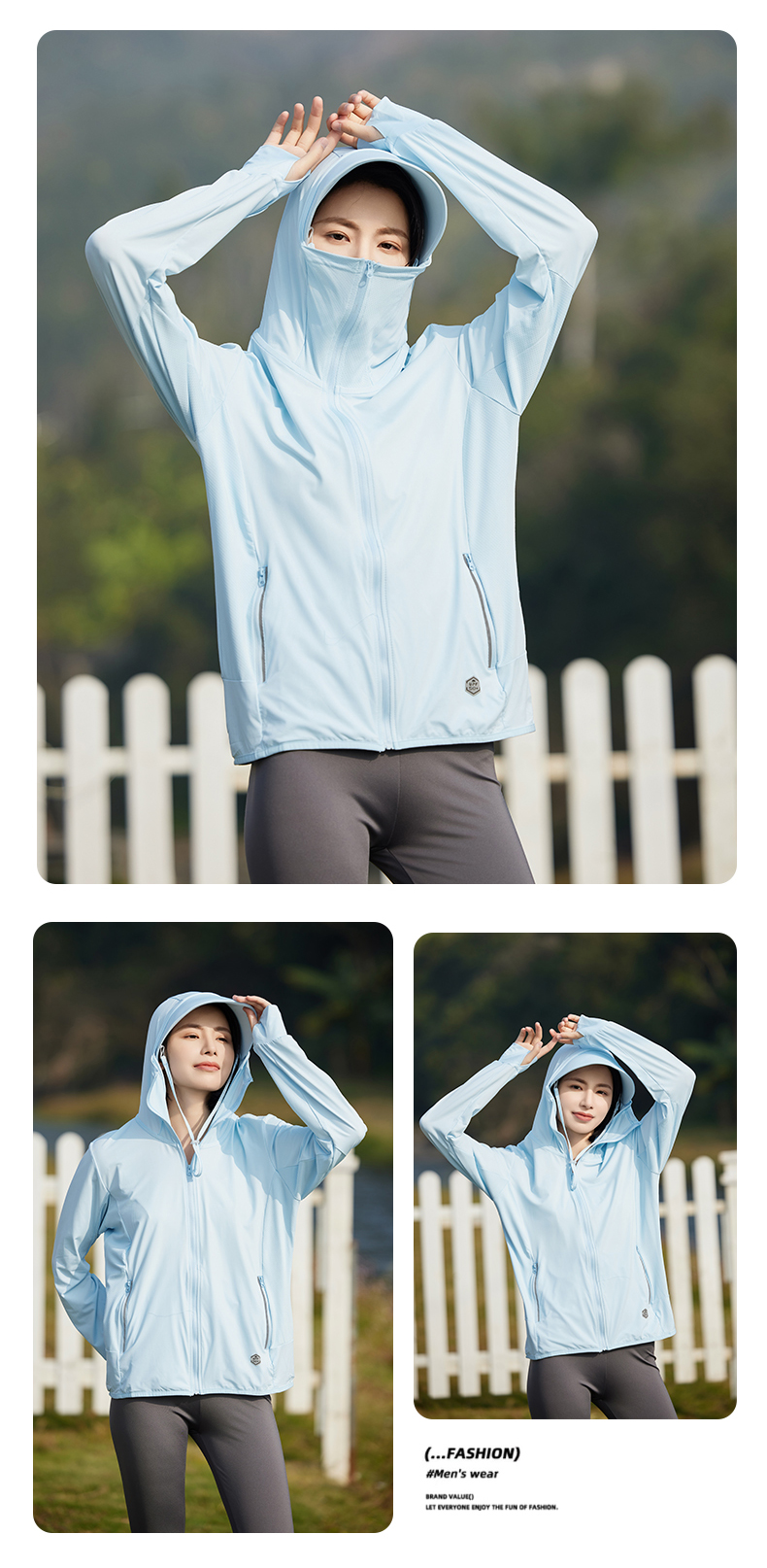 Lightweight and breathable technology couple ice silk sun protection clothing female model KN-2366