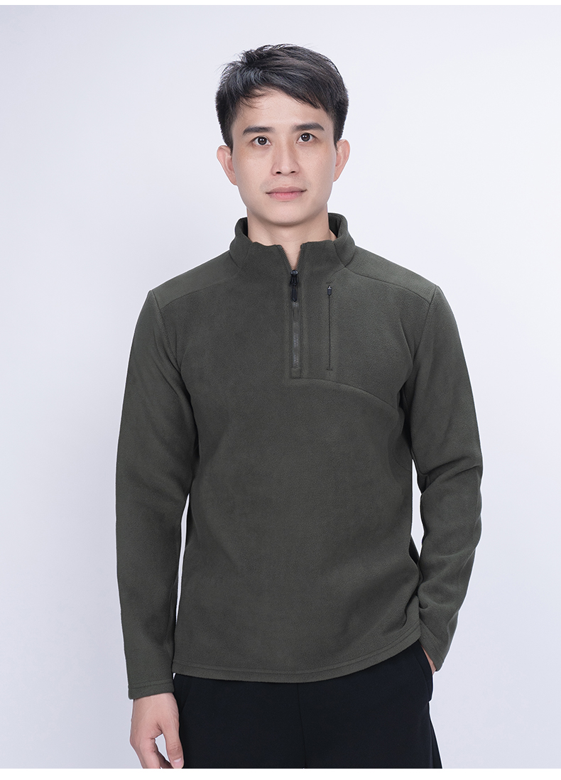 330g velvet composite fabric hooded half-zip outer sweatshirt KD4-8843