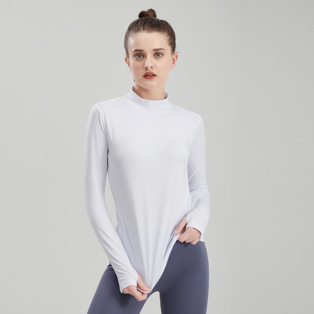 307# Women long-sleeved fitness tops T-shirts long sleeves round neck