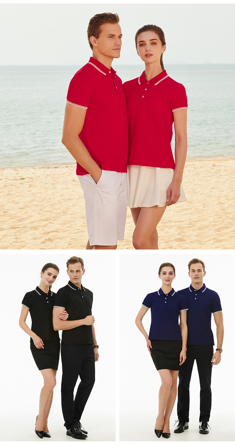 200g soft pearl lapel short-sleeved POLO shirt for men and women GJ11-99058