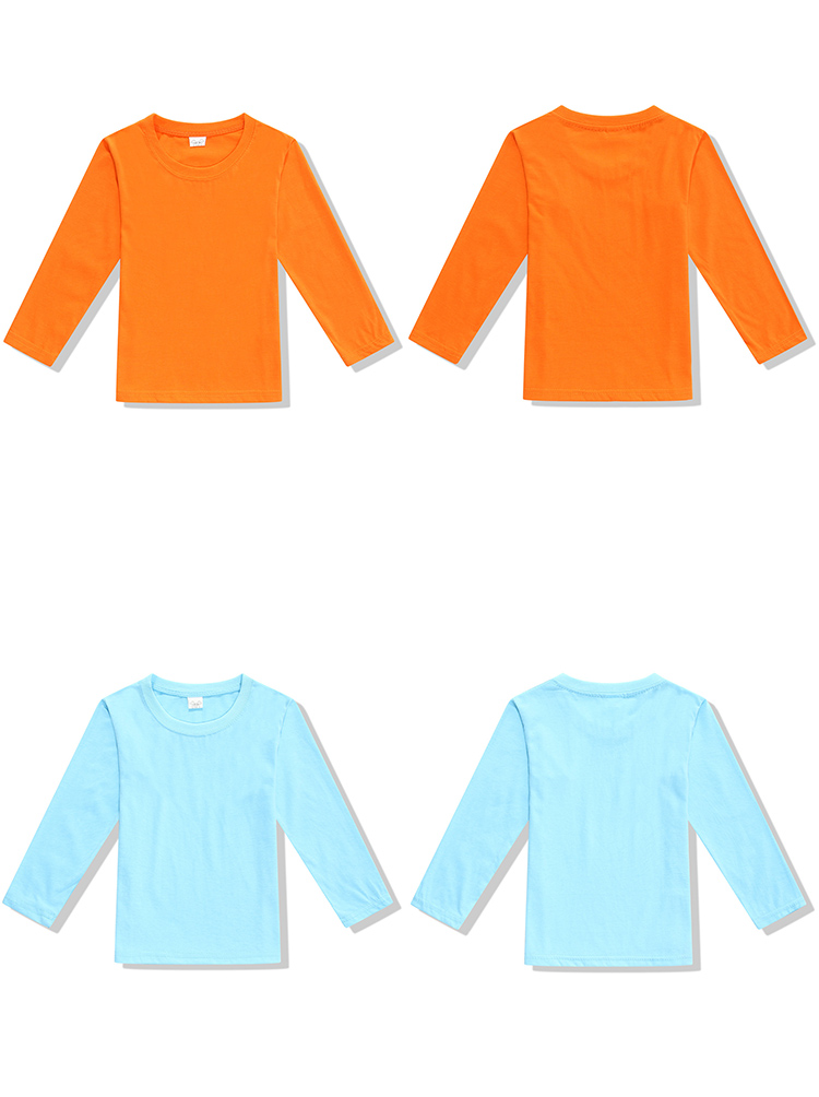 200g 32 count jersey round neck long sleeve T-shirt for children YZ02-1080