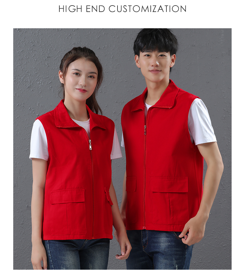 Folding Pocket Pure Cotton Lapel Vest Universal GJ14-207