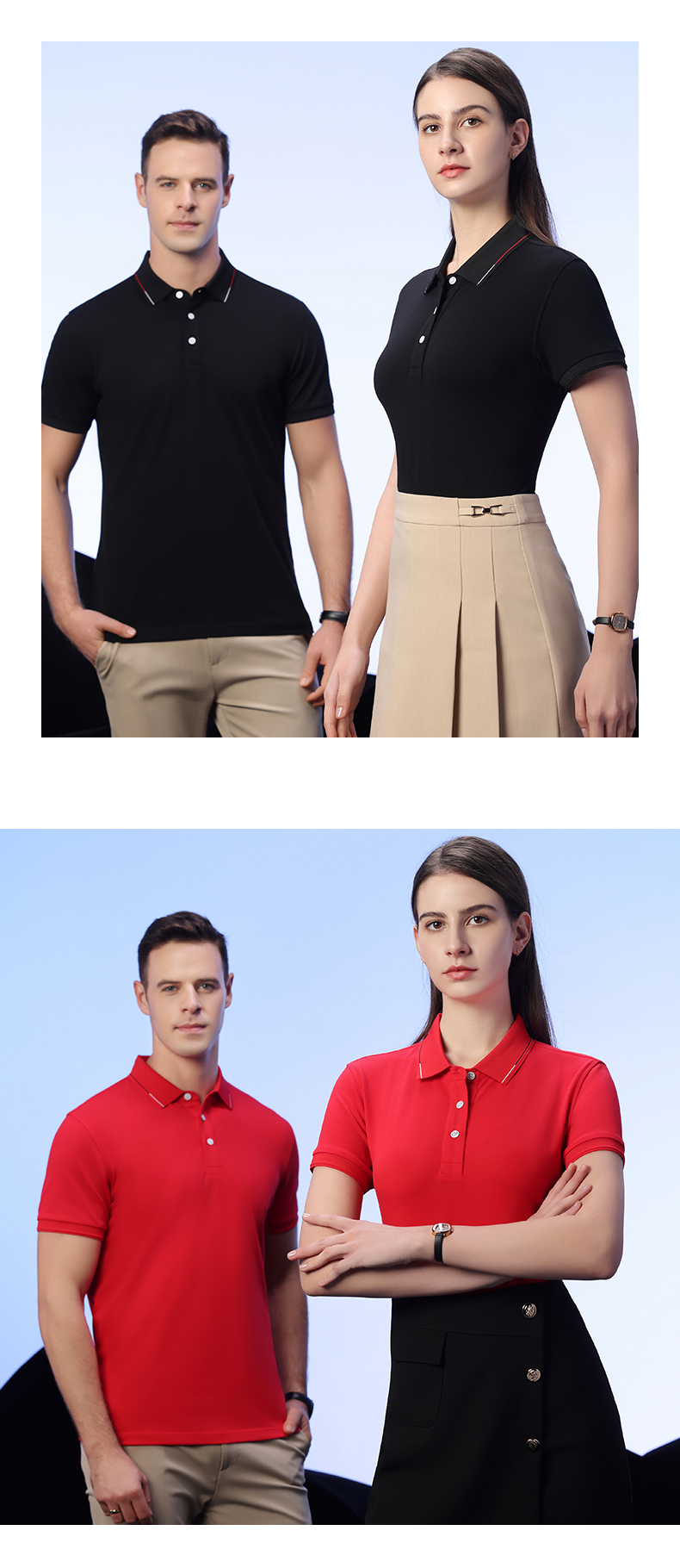 200g 40 antibacterial Aksu cotton lapel short-sleeved POLO shirt general style GT1-33303