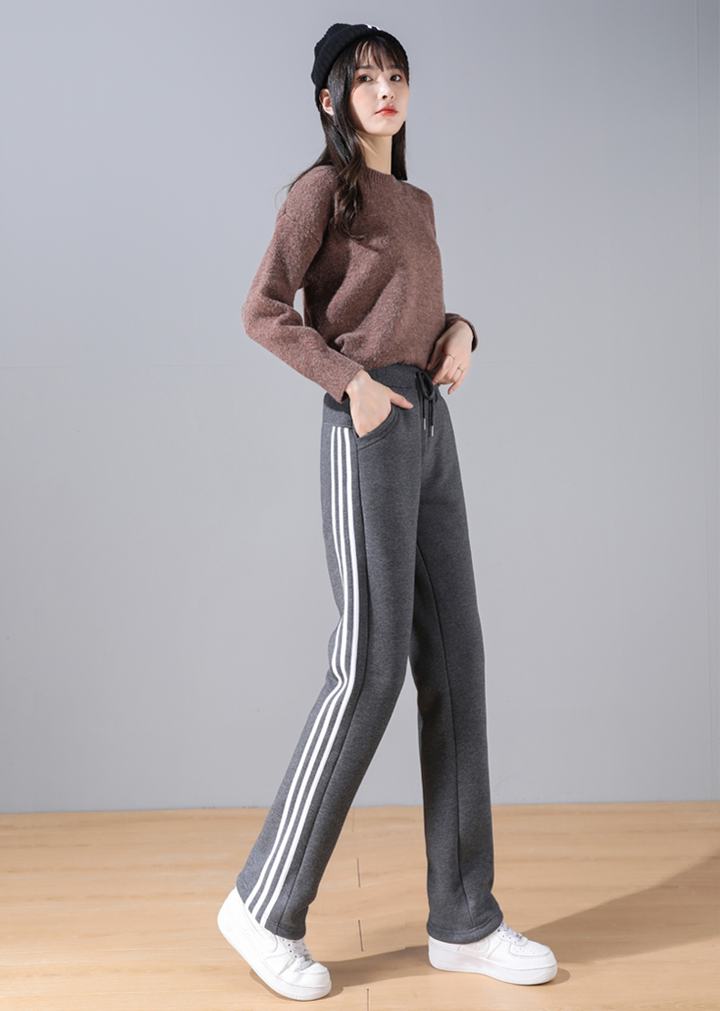 Outerwear autumn and winter straight casual drawstring sports pants for women G32-801014