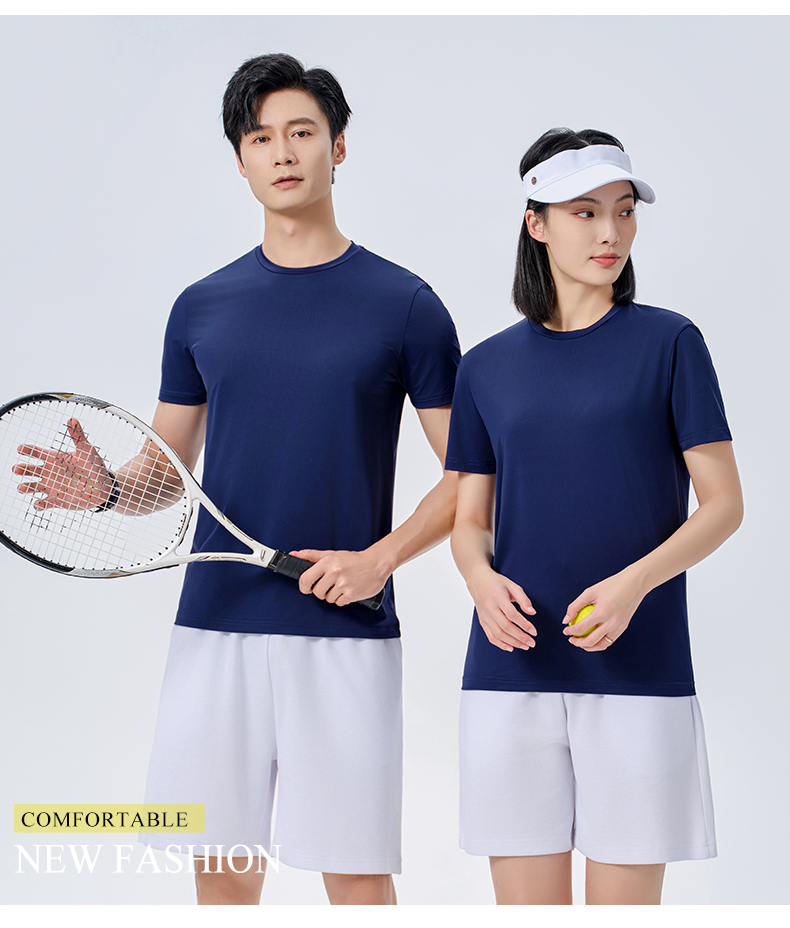 180g Zhengyang series sunscreen ice silk round neck short sleeves W07-586