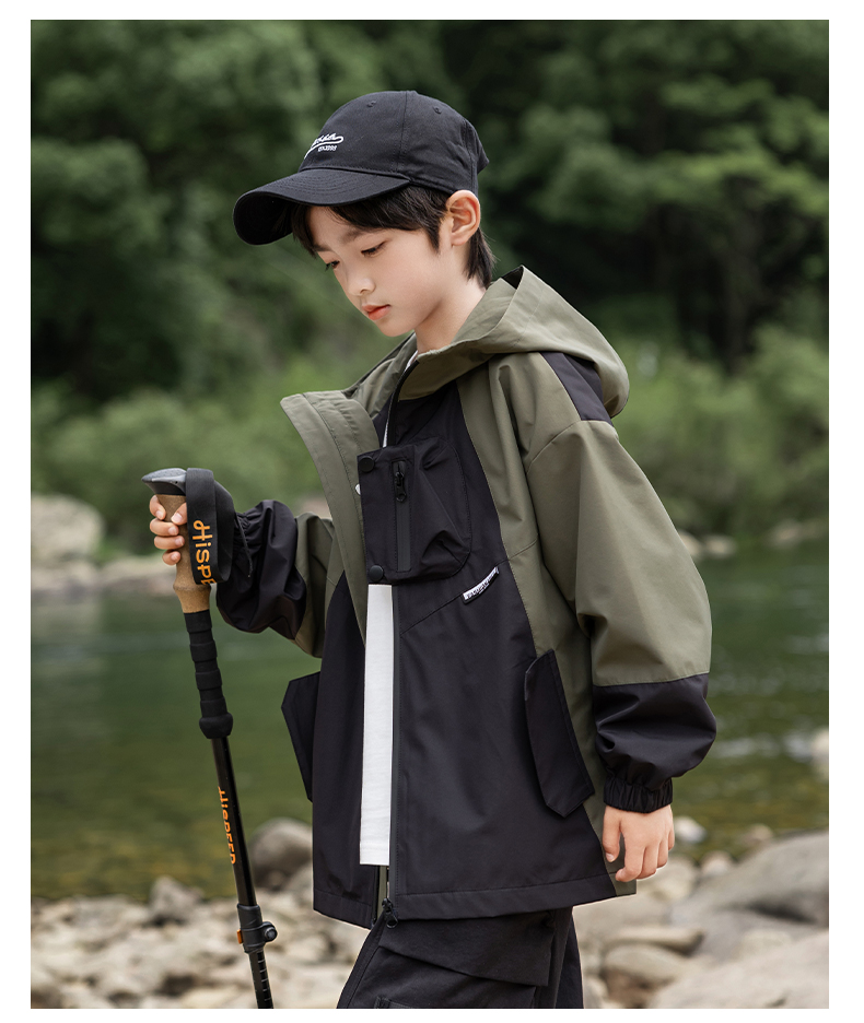 Outdoor polar fleece three-in-one jacket for children 220-BQ1543